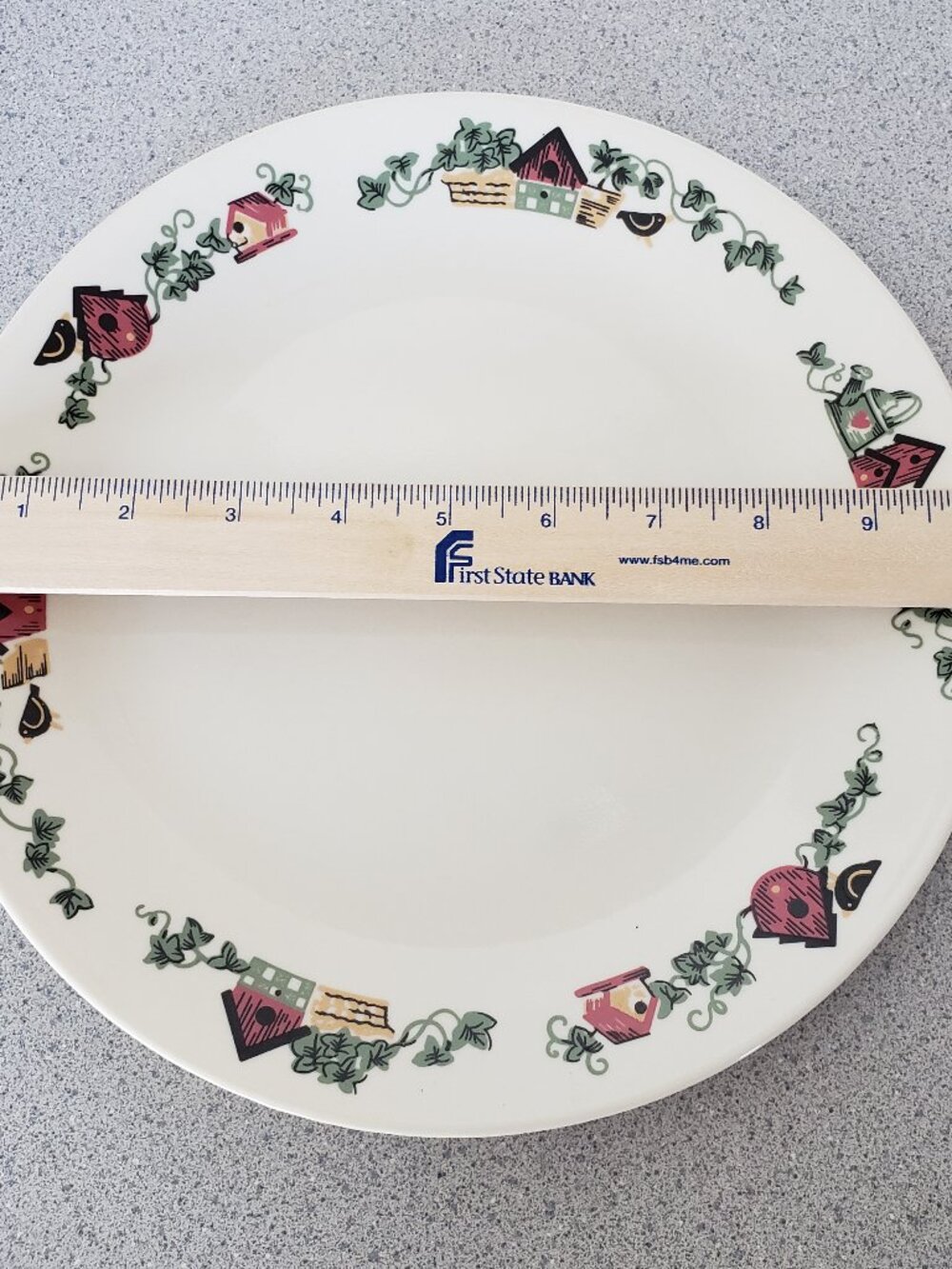 Corelle Corning Dinner Plate 10 1/4” Bird House